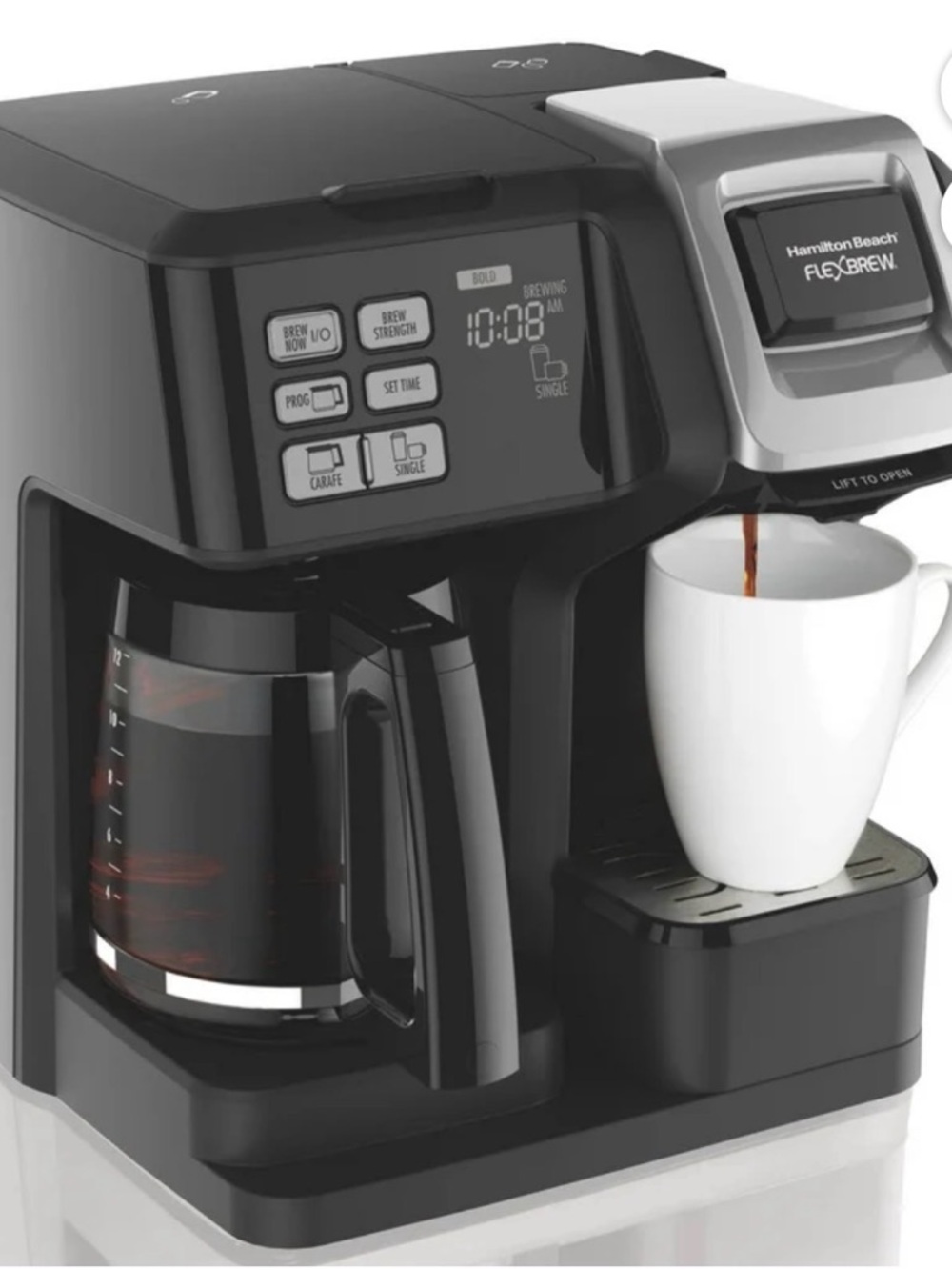 Hamilton Beach Black and Silver Dual Brew Coffee Maker - Gently Used